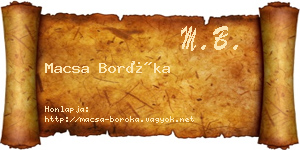Macsa Boróka névjegykártya